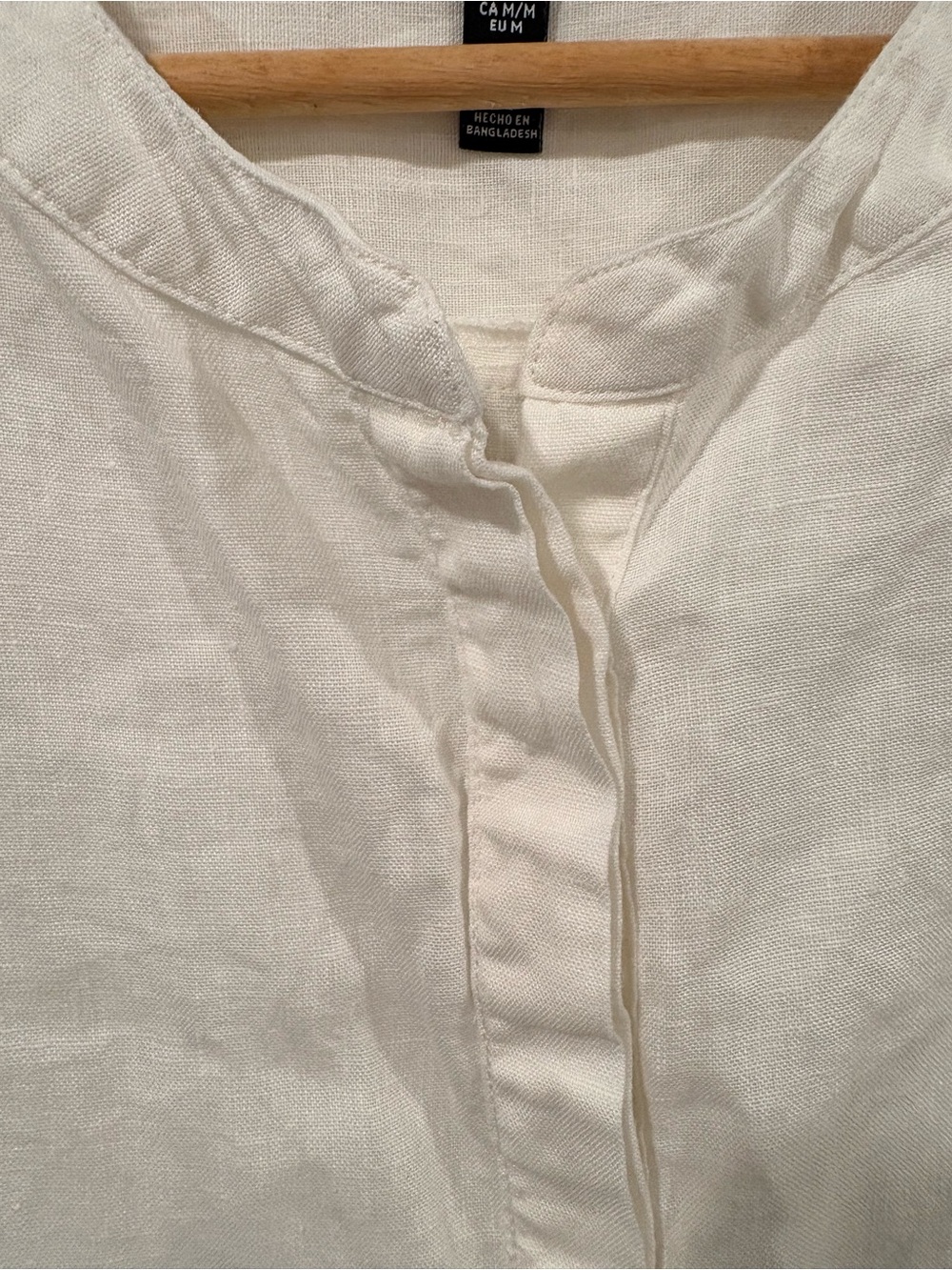 Ellen Tracy 100% Linen Sleeveless Popover Blouse | Off-White | Medium - Picture 5 of 8